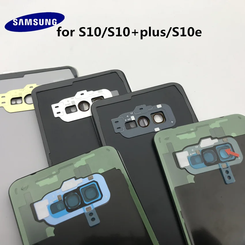 samsung Galaxy S10e G973 S10 G970 S10 plus G975 задняя панель Батарея стекло задняя дверь крышка с камерой стекло+ инструмент