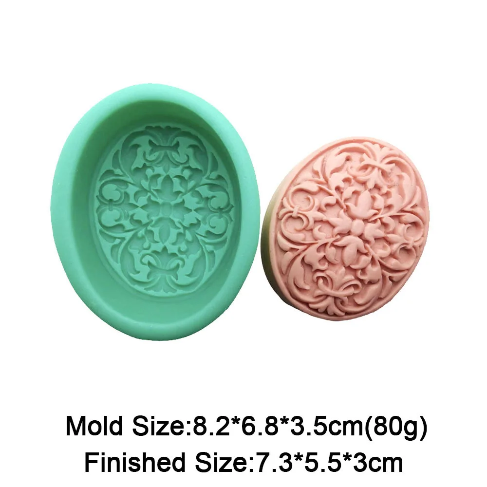 Oval Handmade Flower Silicone Soap Mold For Plaster Cake Pudding Jelly Dessert Chocolate Mould Decorative Soap Mould S0249TT