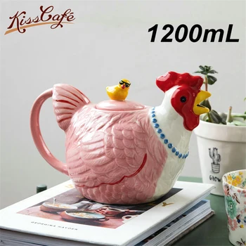 

1200ml Ceramics Coffee Pot Coffee Kettle Share Pot Heat Resistant Teapot Reusable Coffee Pot Afternoon teapot Coffee Utensils