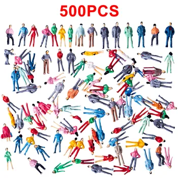 

500Pcs 1:75 HO Scale Miniature Figures Model For Train Railway Sand Table Accessories Miniatures Landscape Decor - Random Type