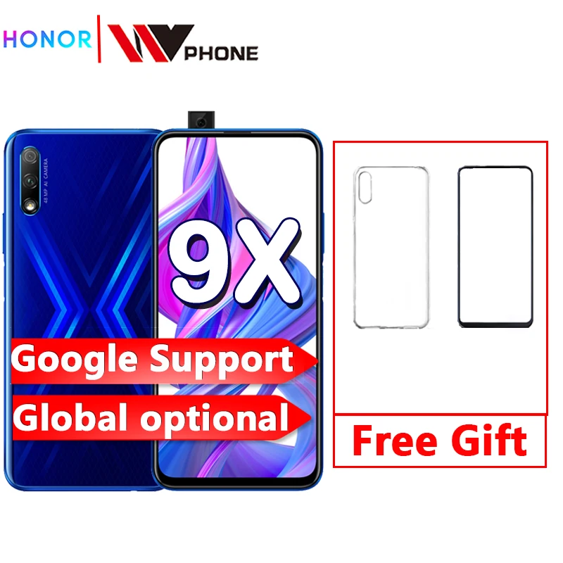 Honor 9x Smart Phone 6.59 inch Lifting Full Screen 48MP Dual Cameras 4000mAh GPU Turbo Mobile Phone