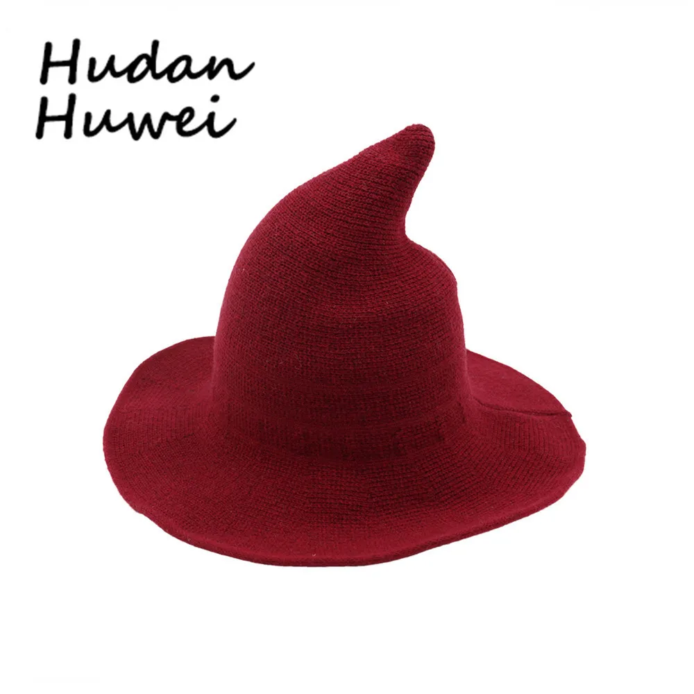 

Korean-style New Style Witch BABY'S Knit Hat Autumn And Winter Thick Wool Foldable Hat Women's Fashion Knitted Pinnacle Magic Ha