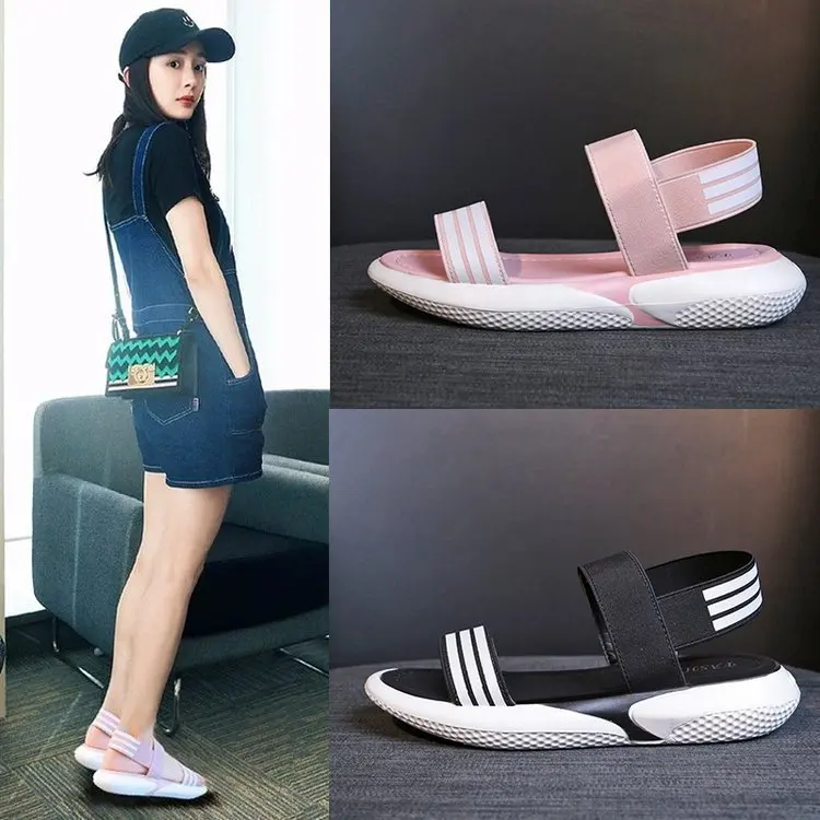 

Sandals Women's New Style Korean-style Versatile Summer Thick Bottomed Students Flat Sports Casual Hong Kong Style CHIC