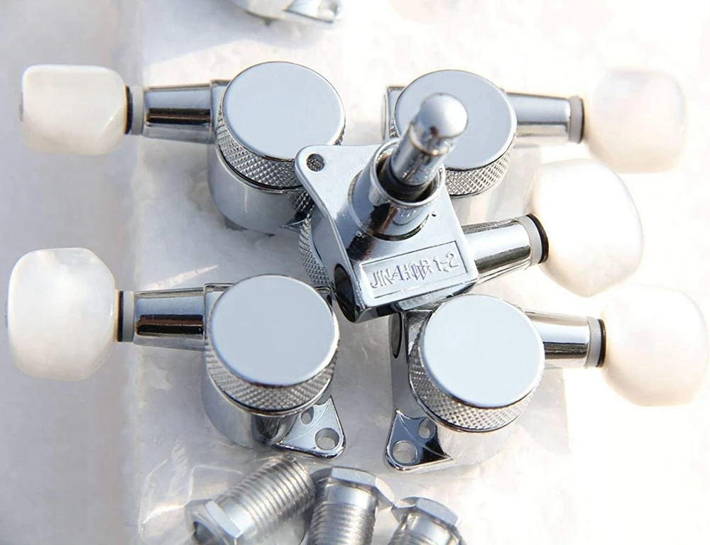 Sintonizadores de Bloqueio Jn-p7 da Coréia Wilkinson Chrome Guitarra Tuners Máquina Cabeças Tuning Pegs Branco Pérola Botton Lock Jin ho - Image 2