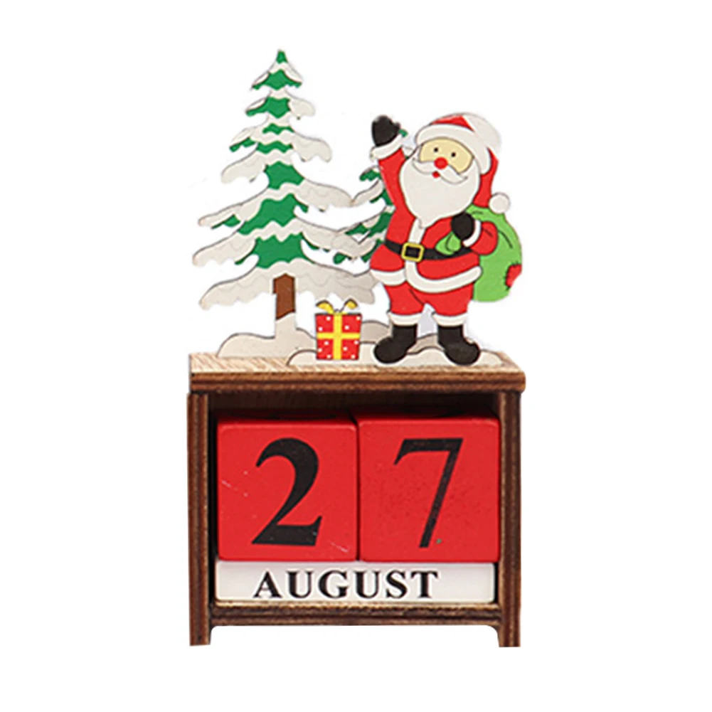 Портативное украшение для календаря рождественская ель подарок блок деревянный дом мини Фотография реквизит фестиваль ремесло милое украшение стола