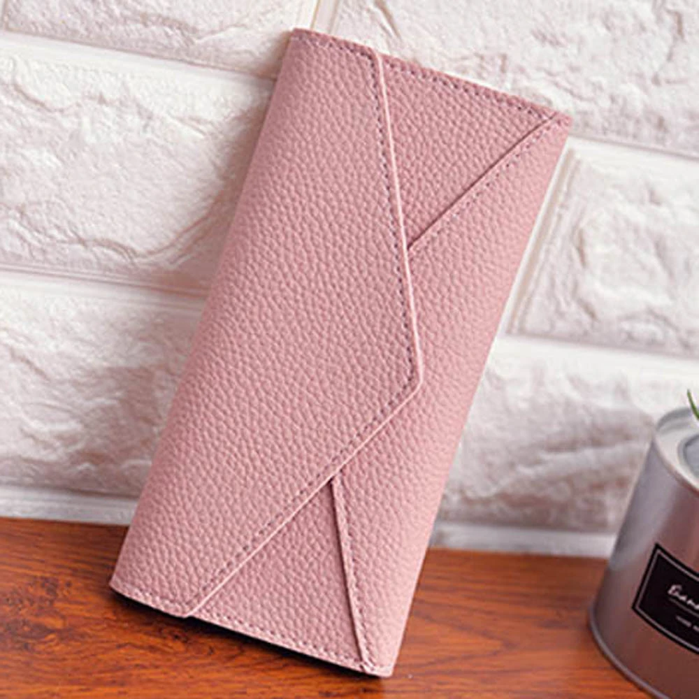 Women Wallets Multifunction PU Leather Wallets Simple Zipper Purses Long Section Clutch Wallet Soft PU Leather Money Bag 815