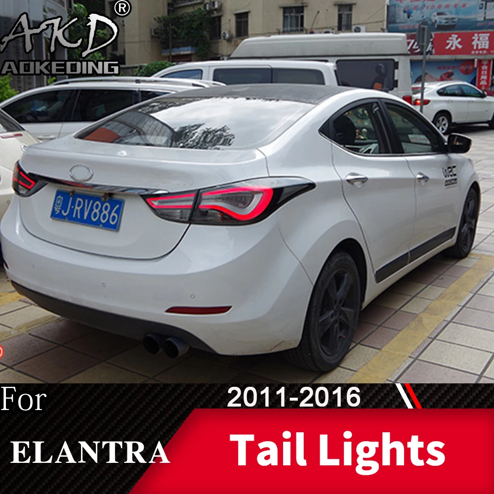 Задний фонарь для автомобиля hyundai Elantra 2011- светодиодный задние фонари Противотуманные фары Габаритные огни DRL автомобильного тюнинга аксессуары
