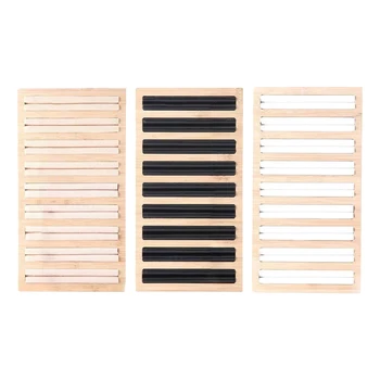 

Bamboo Wooden Jewelry Display Plate Rings Earrings Storage Stand for Shop