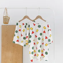 Сексуальная Женская пижама для женщин kigurumi домашняя ночнушка Милая модная одежда для сна с рисунком из мультфильма футболка шорты комплект одежды h4