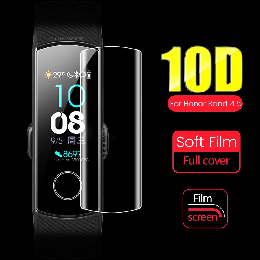 10D мягкая защитная пленка из ТПУ для Huawei Honor Band 5 4 Гидрогелевая Honer Band4 Band5 не
