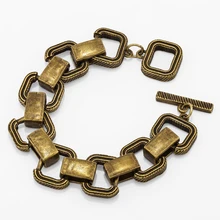Junlead, Модные Винтажные браслеты на толстой цепочке, массивные, панк, золотые, круглые круги, браслеты и браслеты для женщин, ювелирные изделия