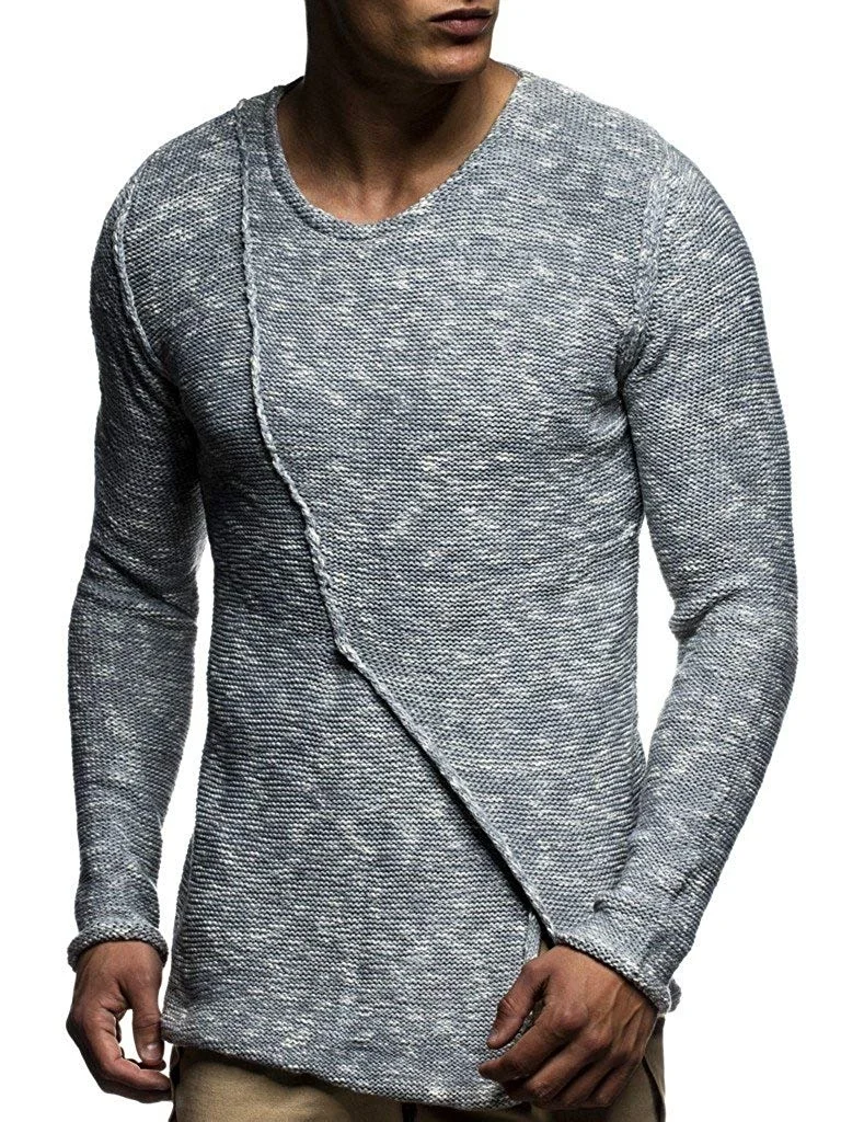ZOGAA Autumn Winter Men Sweater Fashion O-Neck Patchwork Cotton Pullover Sweater Men Slim Fit Long Sleeve Knitted Mens Sweaters