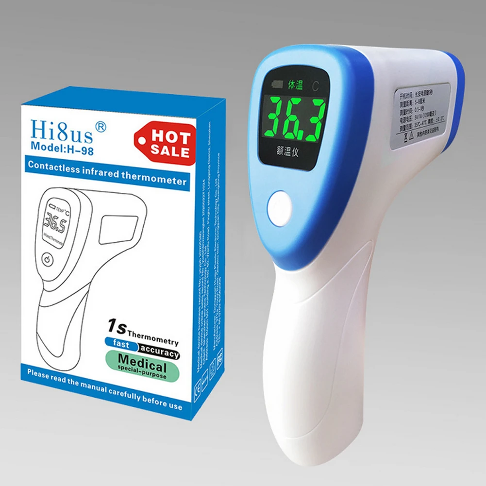 

New Rechargeable Non-contact Digital LCD Ear Thermometer Infrared Forehead Non-touch Temperature Gun 1 Second Measurement FDA CE