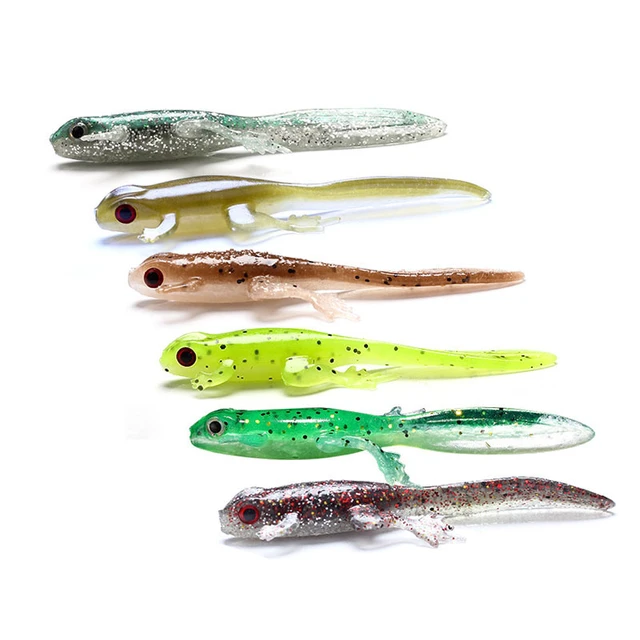 East Rain 8cm/3.8g Artifical Lizard Salamander Glitter Fishy Soft Baits for  Bass Fishing Free