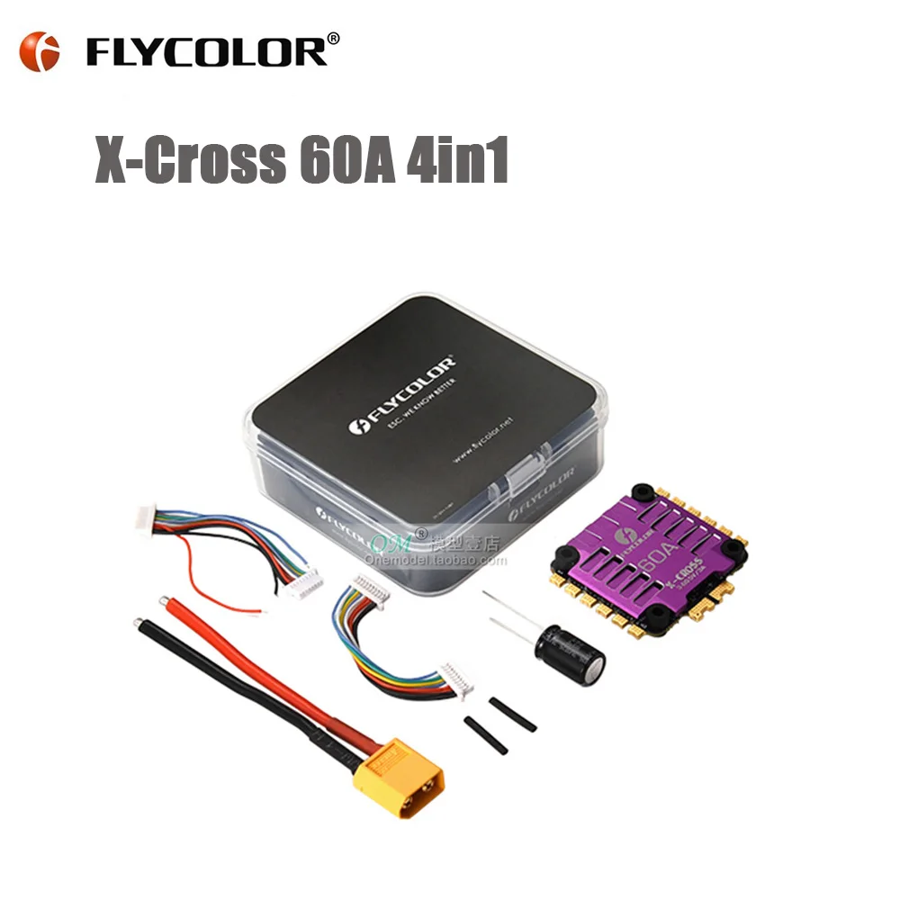 М./- Flycolor X-Cross 60A BLheli_32 3-6S 4в1 бесщеточный ESC 5V BEC электронный регулятор скорости для радиоуправляемого дрона FPV Racing