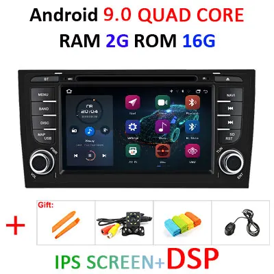 DSP Android 9,0 64G 2 DIN Автомобильный dvd-плеер для AUDI A6 RS6 1997-2004 S6 1997 gps радио Мультимедиа Стерео навигация ips экран ПК - Цвет: 9.0 2G 16G IPS DSP