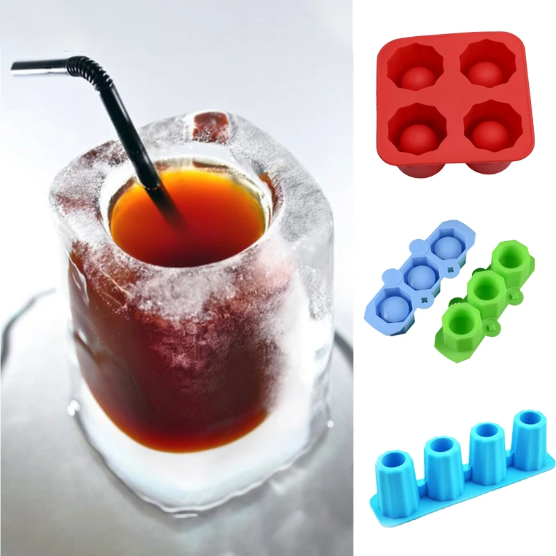 

3/4 Grids Ice Cube Mold Cup Shape Ice Mould Bar Party Drink Ice Tray Summer DIY Ice Maker Mould DIY Ice Maker Mould
