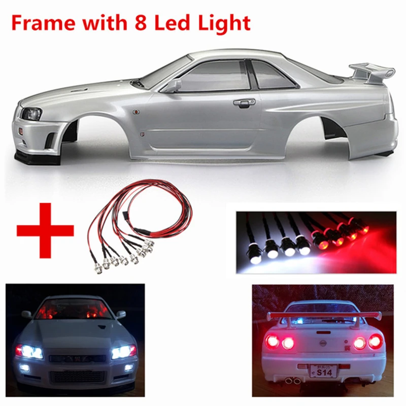 Корпус радиоуправляемого автомобиля 48644 257 мм для NISSAN SKYLINE(R34), готовый чехол, рамка 1:10, Электрический туристический Радиоуправляемый автомобиль, радиоуправляемые игрушки, запчасти diy