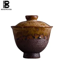 220 мл винтажный Японский стиль грубая керамика Gaiwan китайский керамический чайный набор кунг-фу Tureen Ретро чайные чашки для чая церемония Аксессуары