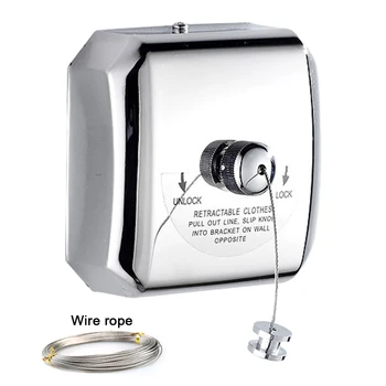 

2.8m Outdoor Indoor Wall Mounted Adjustable Length Stainless Steel Retractable Clothesline Laundry Storage Punch-free Balcony