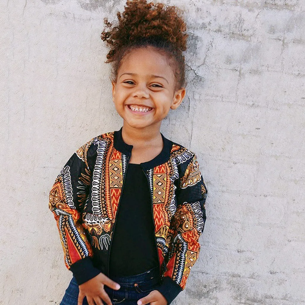 

Girls Coat Toddler Girls Boys Jackets Dashiki African Long Sleeve Jacket baby boy clothes winter Manteau filles 9.30