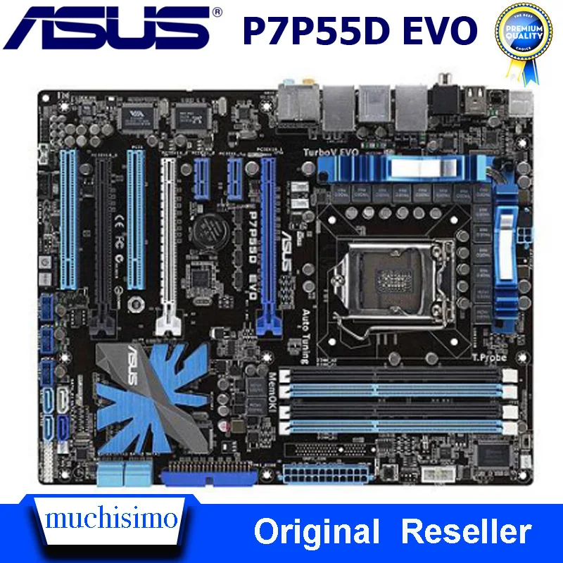 Материнская плата ASUS P7P55D EVO LGA 1156 DDR3 16 Гб ЦП Core i7/Core i5 Intel P55 USB2.0 оригинальная
