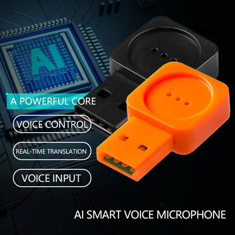 AI умный голосовой микрофон компьютерный USB Всенаправленный беспроводной микрофон Поддержка более десяти языков распознавания