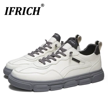 

New Arrival Men Casual Shoes Anti-Slip Leather Sneakers For Mens Designer Young Casual Men Footwear Lace Up Flats Shoes For Man