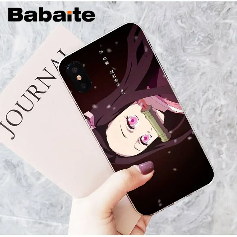 Babaite Kamado Nezuko Kimetsu No Yaiba мягкий черный чехол для телефона для iPhone 8 7 6 6S Plus X XS MAX 5 5S SE XR 11 11pro 11promax