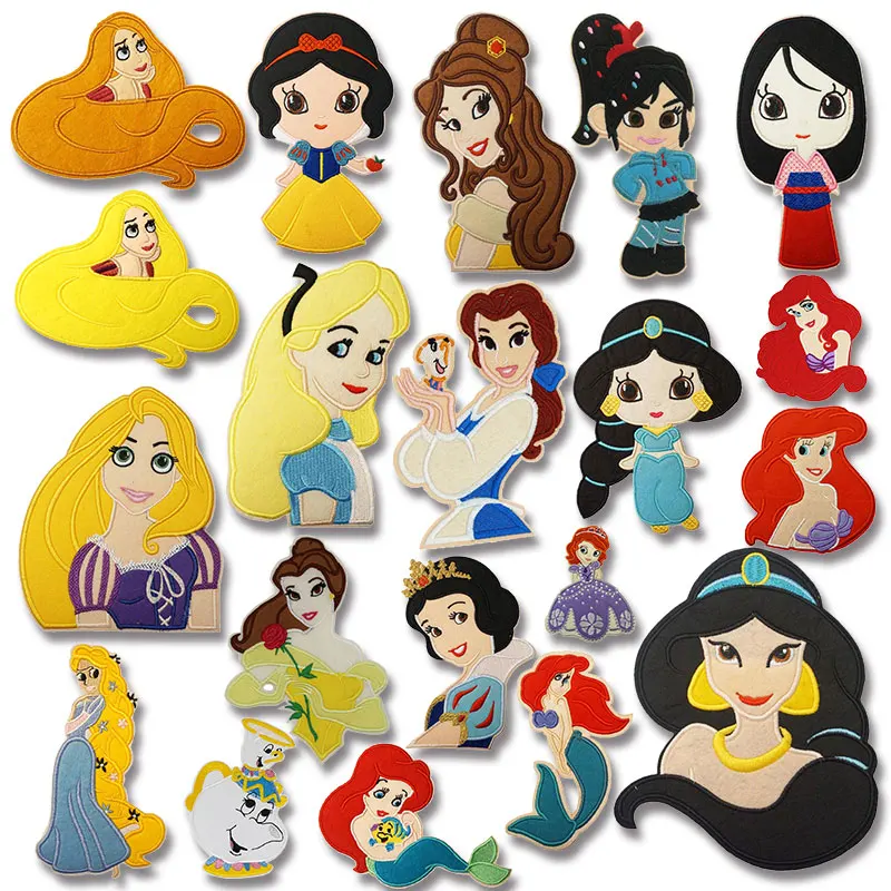 

Assorted Disney Princesses Sew on Embroidered Patches Decoration Iron on Patches Embroidery Patches for Clothing