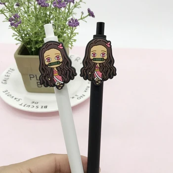 

5 Pcs/Lot Japanese Anime Demon Slayer: Kimetsu No Yaiba 0.5mm Gel Pen Creative Stationery Student Writing Tool Cartoon Press Pen
