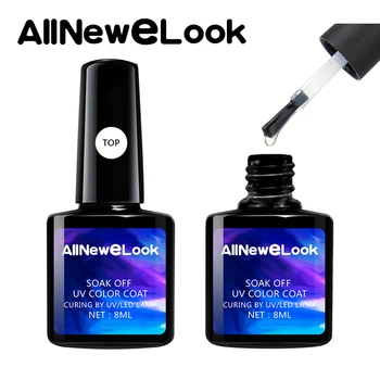 

Allneweloo 8ml Matt Top Coat Color UV Gel Nail Polish Base Coat Semi Permanent Soak Off UV Gel Varnish DIY Nail Art Gel Paint