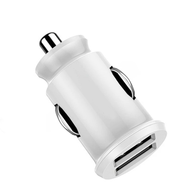 Автомобильное зарядное устройство с двумя USB для iPhone 11, XR, XS, Max, X, 7 Plus, быстрая зарядка, USB зарядное устройство s для samsung S10, S8, планшетов, зарядное устройство для мобильного телефона - Тип штекера: White