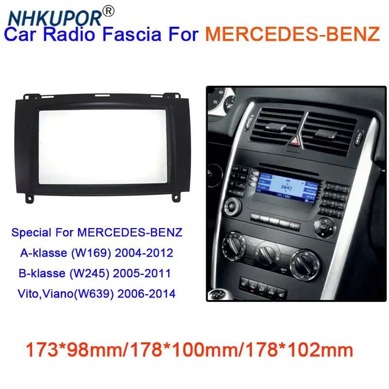 Car Radio Fascia For Mercedes Benz A Klasse W169 B Klasse W245 Vito Double 2 Din Stereo Dvd Cd Panel Dash Mount Frame Kit Fascias Aliexpress