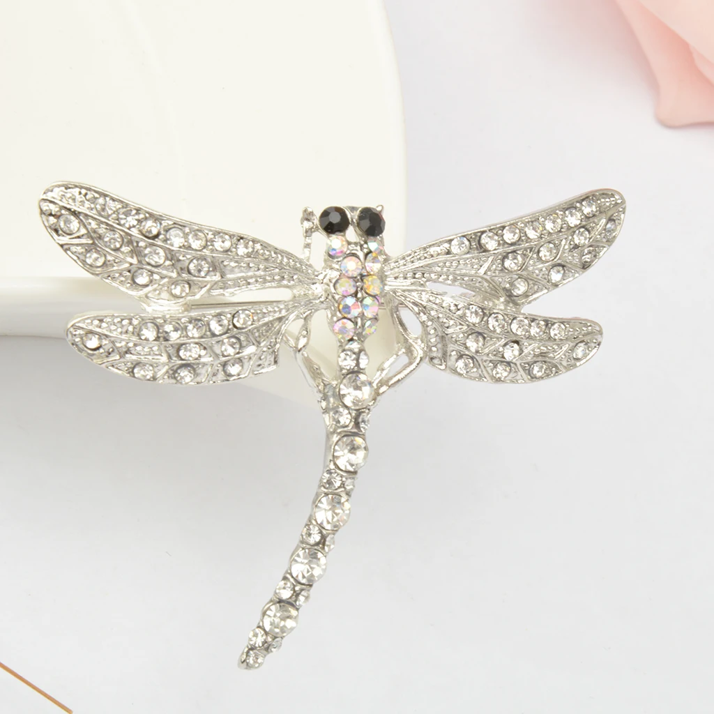 Crystal Vintage Dragonfly Brooches for Women Clip Bully Insect Brooch Pin Up Fashion Dress Coat Accessories Decoration Fiests