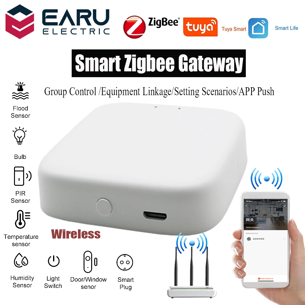 Tuya Wireless Zigbee Bridge Smart Home Zigbee Gateway Hub Telecomando Dispositivi Zigbee Smart Life App Per Alexa Google Home