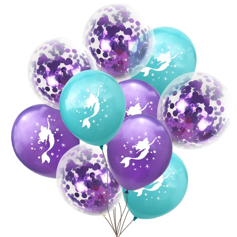 Новое платье в стиле Русалочки с латексные воздушные шары конфетти воздушные шары Свадебные Globos дети День рождения украшения детский душ расходные материалы - Цвет: PP CF MRY (10pcs)