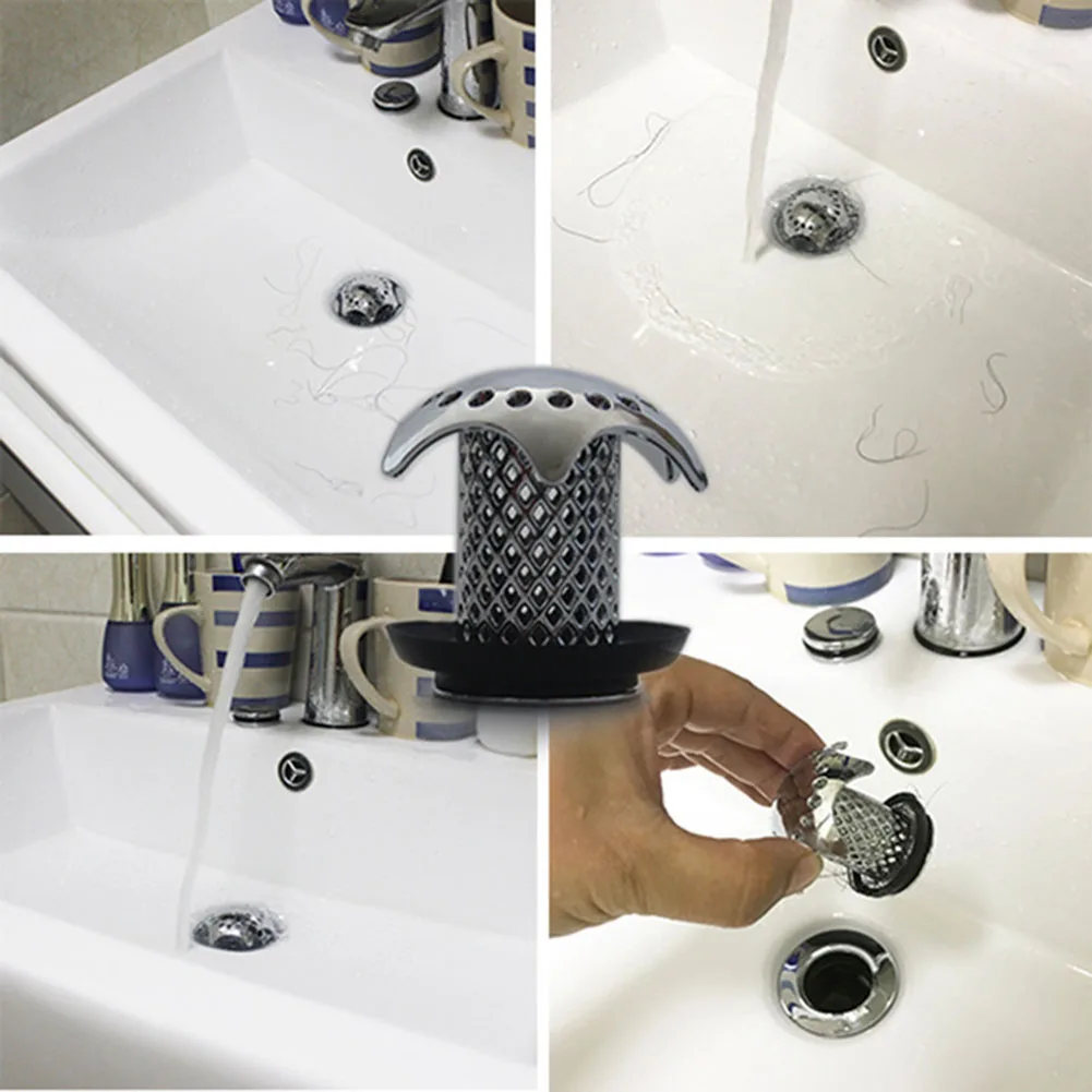 

2pcs/set Bathroom Drain Hair Catcher Bath Stopper Plug Sink Strainer Filter Shower Hair Stopper Kitchen Bathroom Accessories