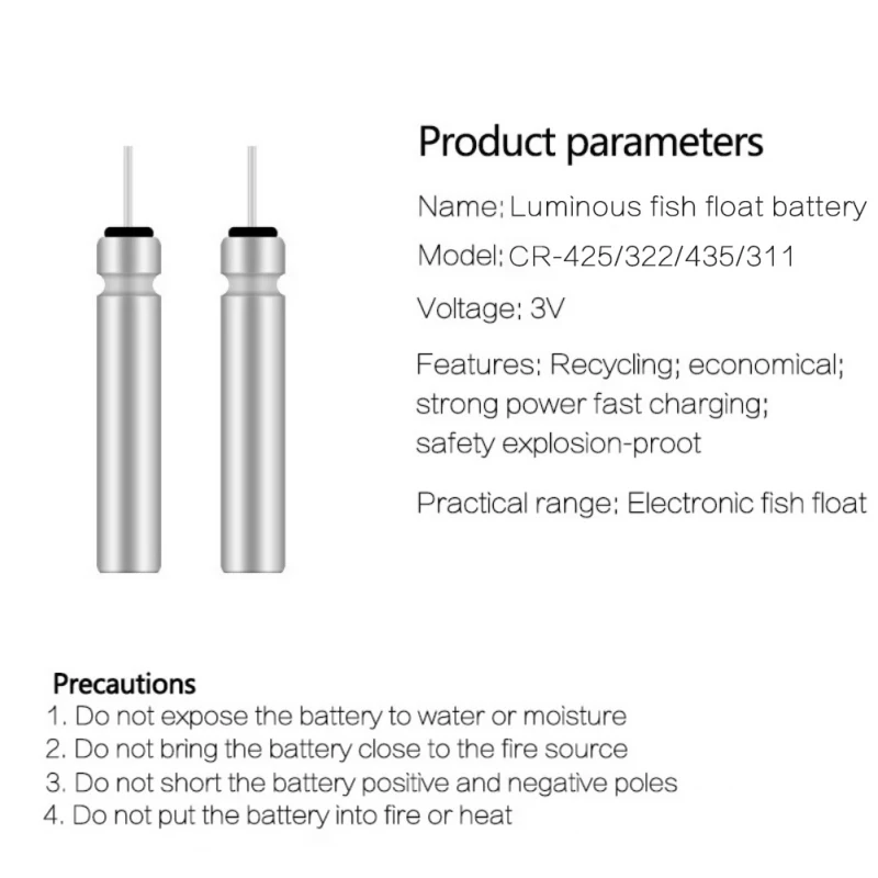 5 шт./компл. CR-425 CR-322 CR-435 CR-311 батареи рыбалка поплавок для электронные рыболовные снасти плавающие батарейки литий ячейки с булавками светодиодный