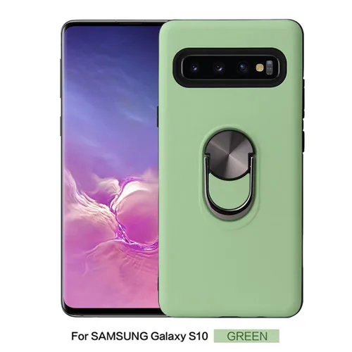 Green Противоударный чехол-Броня чехол для samsung S10 S9 S8 Plus Note 10 Pro магнит кольцо крышки для samsung A10 A20 A40 A50 A70 J6 A6 A7 note 8, 9 - Цвет: Green