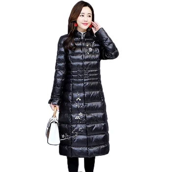 

Women Cotton Coat Large Size 4XL Winter Jacket Long Printing Thicken Warm Cotton Padded Ladies Winter Elegant Coat Outwear A848