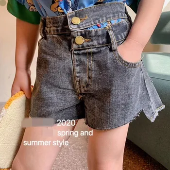 

Children's clothing girl personality high waist denim shorts hot pants spring and summer 2020 new female baby pants tide