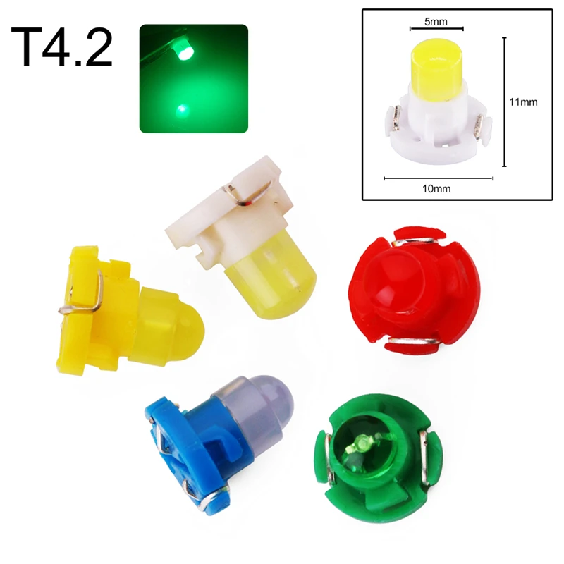 500 шт. инструментальный светильник T5 T3 T4.2 T4.7 B8.5 1 SMD СВЕТОДИОДНЫЙ Керамический автомобильный боковой клиновой датчик приборной панели лампа DC12V - Испускаемый цвет: T4.2