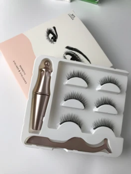 

magnetic eyeliner and eyelashes maquiagem Liquid Eyeliner maquillaje False Eyelashes & Tweezer Set magnetic eyelash extension