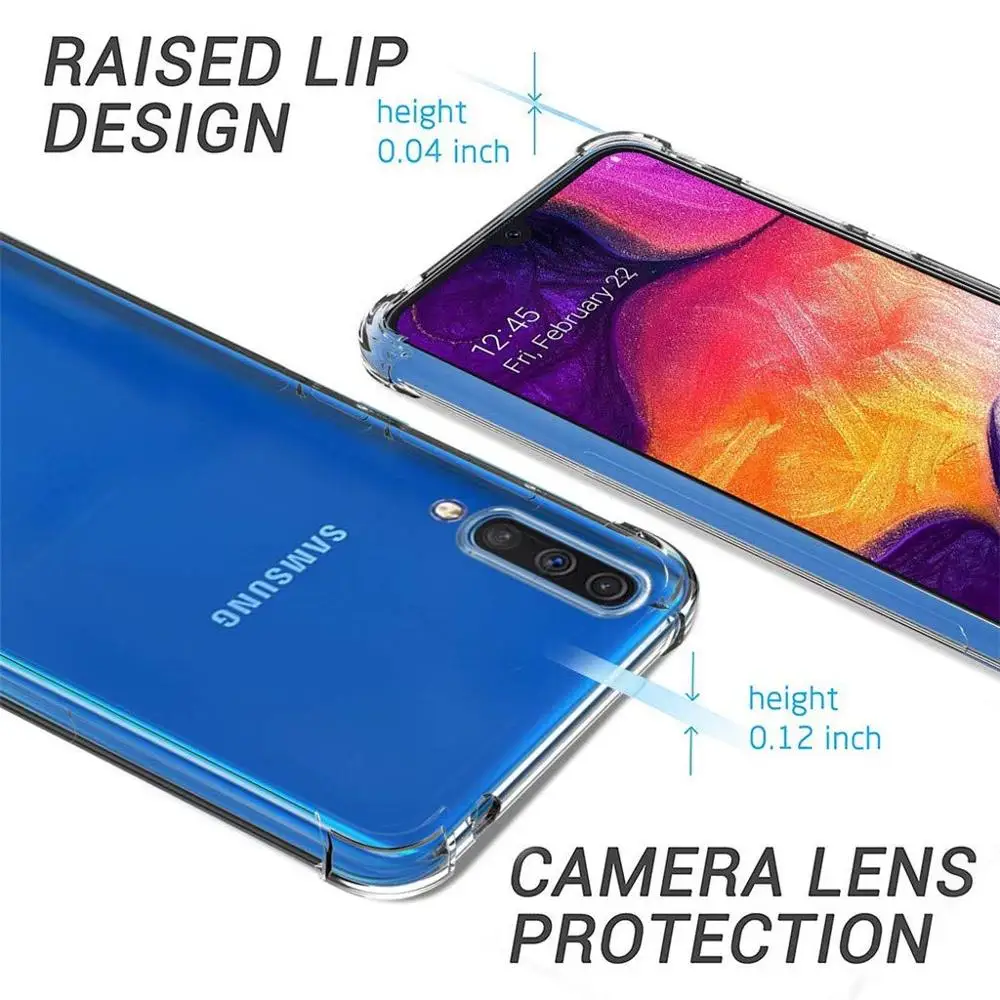 Прозрачный чехол-подушка безопасности для samsung A50 TPU Coque shellS capa для samsung A10 A30 A70 A50S A30S A 10 30S 50 50S note 10 10+ plus