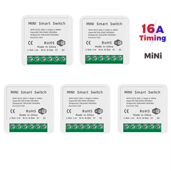 Tuya Mini WiFi DIY Switch Supports 16/10A 2 Way Control Smart Home Automation Module Works with Alexa Google Home Smart Life App