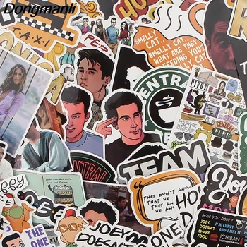 

K610 56pcs/set Friends TV Mixed Stickers Laptop Skateboard Luggage Car Styling Bicycle Graffiti Decals Cool Waterproof Stickers