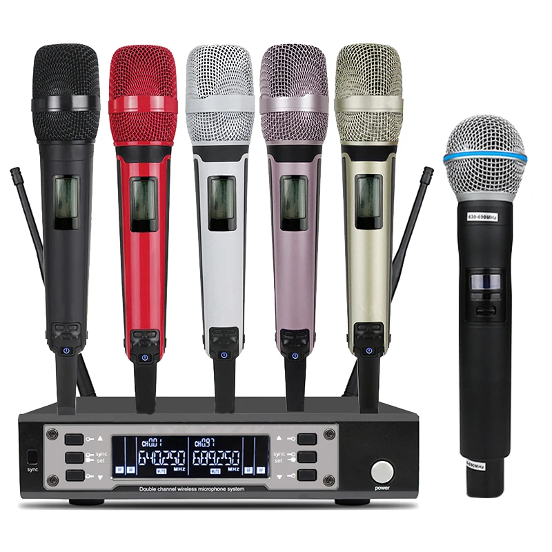 Двухканальная Портативная Беспроводная микрофонная система SOMLIMI EW135G4 UHF на