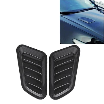 

1Pair Universal Car Front Engine Cover Sticker ABS Decorative Air Outlet Flow Intake Scoop Turbo Bonnet Vent Cover Hood