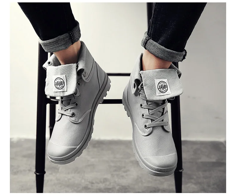

Spring leather high-top sports shoes men's lightweight thick-soled pigskin breathable non-slip student retro men's shoes